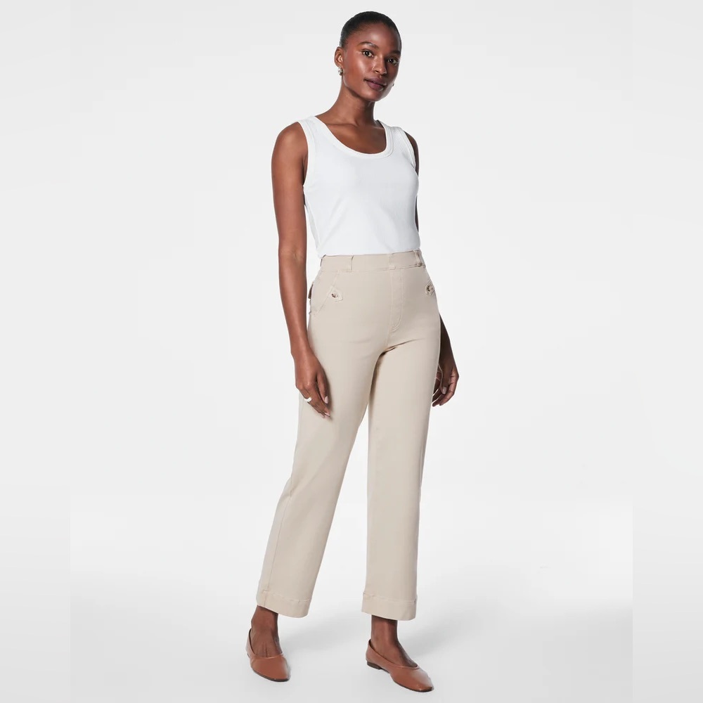 💎 Spanx 20312 Stretch Twill Cropped Wide Leg Pant
